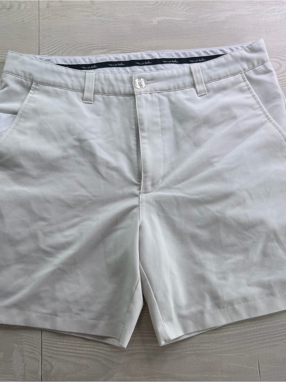 Travis Mathew Men's White Flat Front Golf Shorts